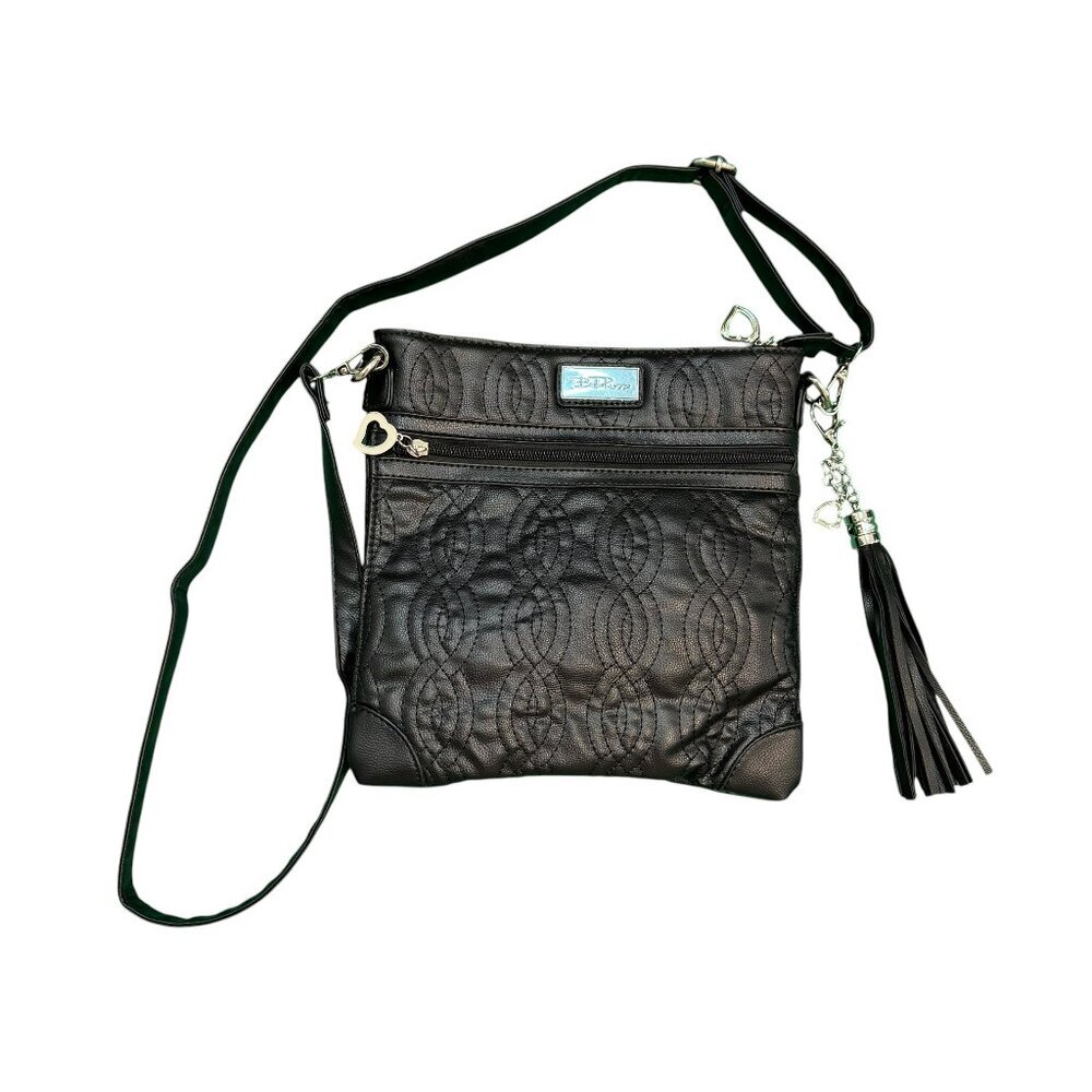 Bella Russo Black Quilted Vegan Leather Crossbody women's  Bag.  NWOT